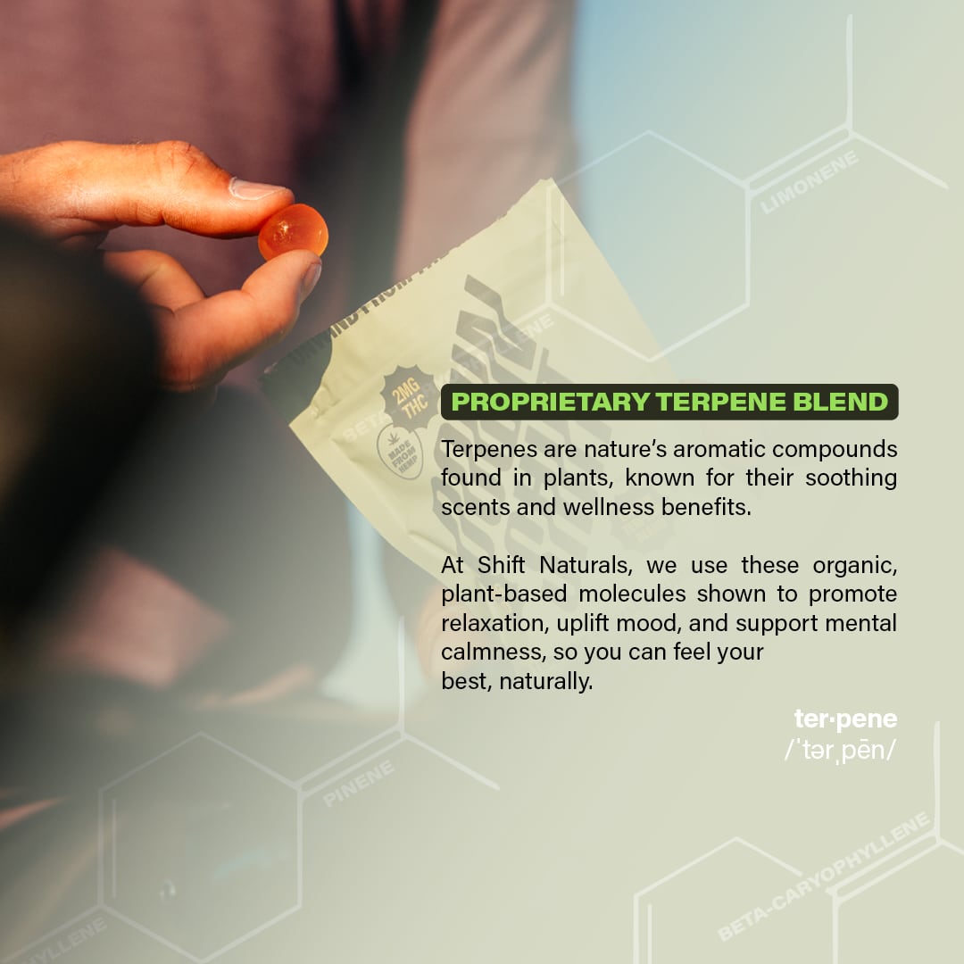 Downshift Gummies in Wild Tangerine Flavor - Proprietary Terpene Blend