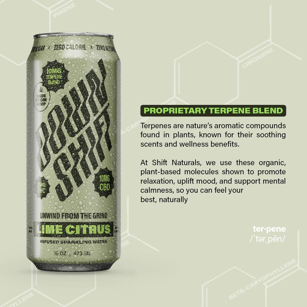 Downshift | Lime Citrus | Terpene infused sparkling water – Enjoy